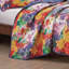 Ensemble de couvre-lit 3 pièces en microfibre à imprimé aquarelle réversible multicolore, grand-121840092