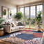 Tapis floral intérieur / extérieur-1384012191