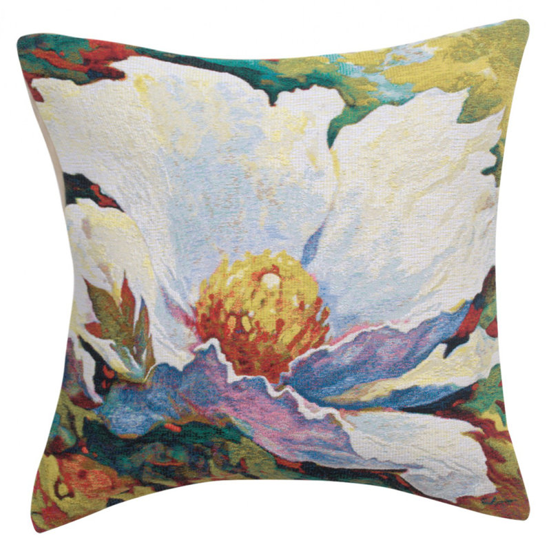 Floral Cotton Blend Pillow Cover