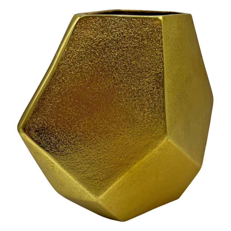 Khadijia Handmade Aluminum Table Vase, Gold