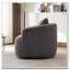 Fauteuil demi-tonneau pivotant en chenille avec coussin décoratif Chenille-850911560