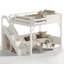 Lit mezzanine en bois pleine grandeur avec garde-robe intégrée et tablettes de rangement Escaliers pleine grandeur sans sommier - beige-2071252315-2071252326