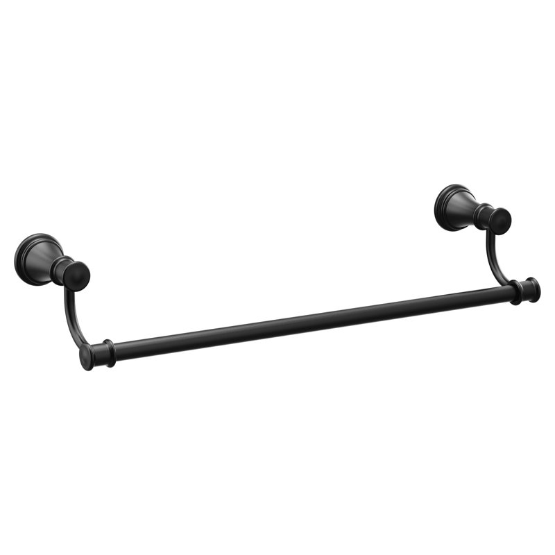Barre à serviettes murale de salle de bain 18 po Belfield, Noir mat