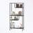 Tall bookcase with 4 open Compartments and Metal Legs