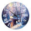 Forêt de Noël avec rivière et arbres I - Horloge murale traditionnelle-60328632
