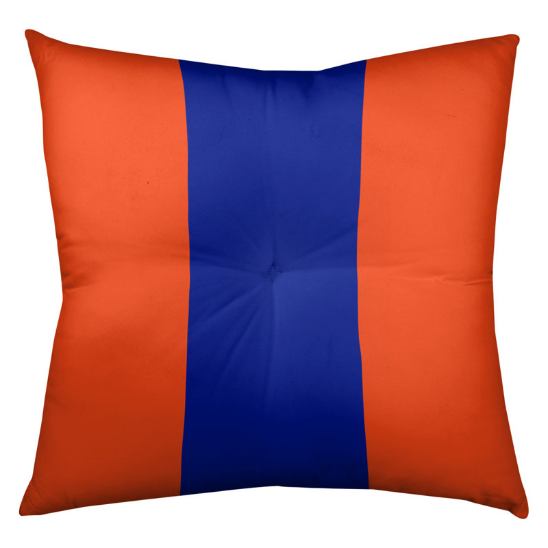  Coussin de sol touffeté, 26 po x 26 po, Orange / Bleu