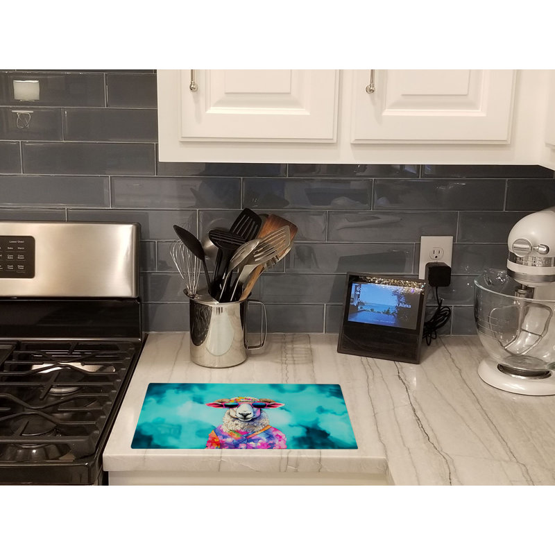 Hippie Animal Sheep Glass Cutting Board