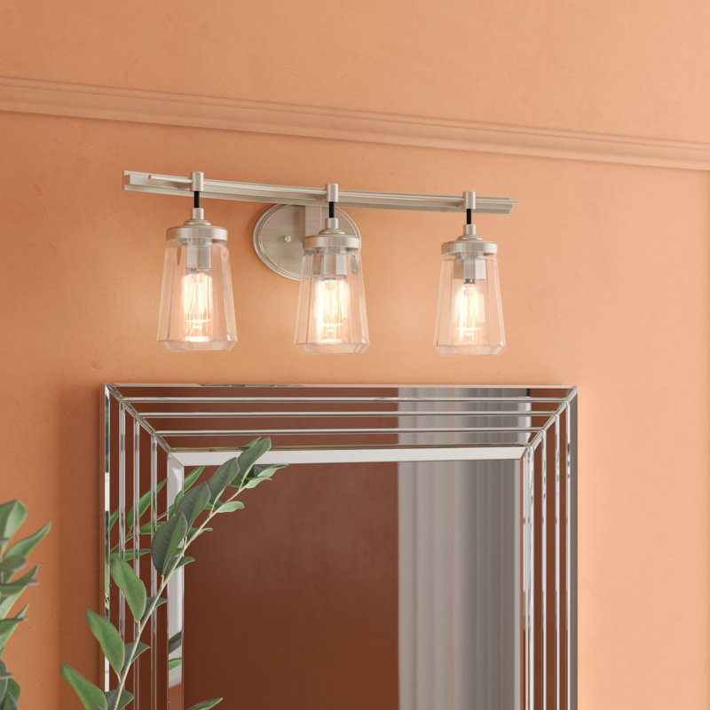 Brayden Studio Omeara Brushed Nickel With Clear Vanity Light