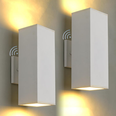 Outdoor Wall Lights Dusk To Dawn, 13 Inch Porch Wall Lights Waterproof Modern, Exterior Light Fixture Aluminum, Up And Down Outdoor Wall Sconce Lights For Doorway, Patio, Garage, 2 Pack