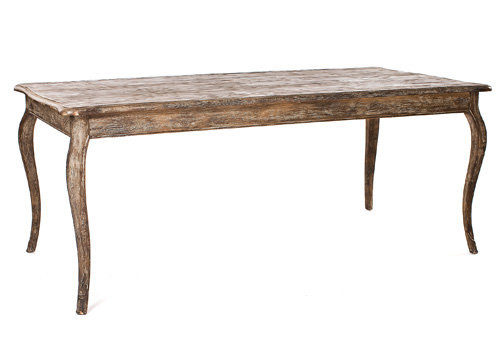 Vineyard Solid Wood Dining Table, Limed Charcoal