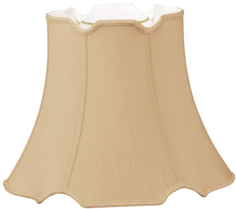 Abat-jour cloche en soie / shantung (araignée), Or antique, H 12,25 po x l 16 po x P 16 po