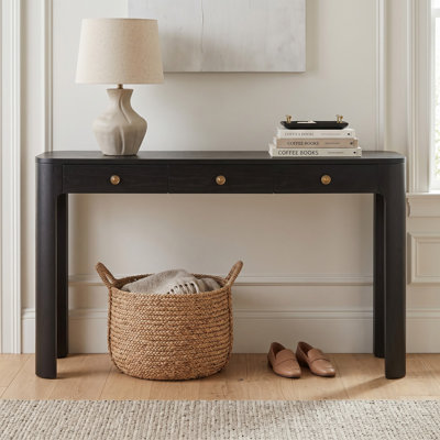 Console avec canapé et coins arrondis