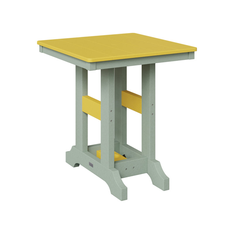 Garden Classic Outdoor Square Dining Table, Sunburst Yellow, Seafoam