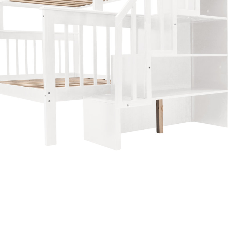 Lit superposé simple avec tiroir pour économiser de l'espace - draps de rangement à finition blanche et une chambre confortable
