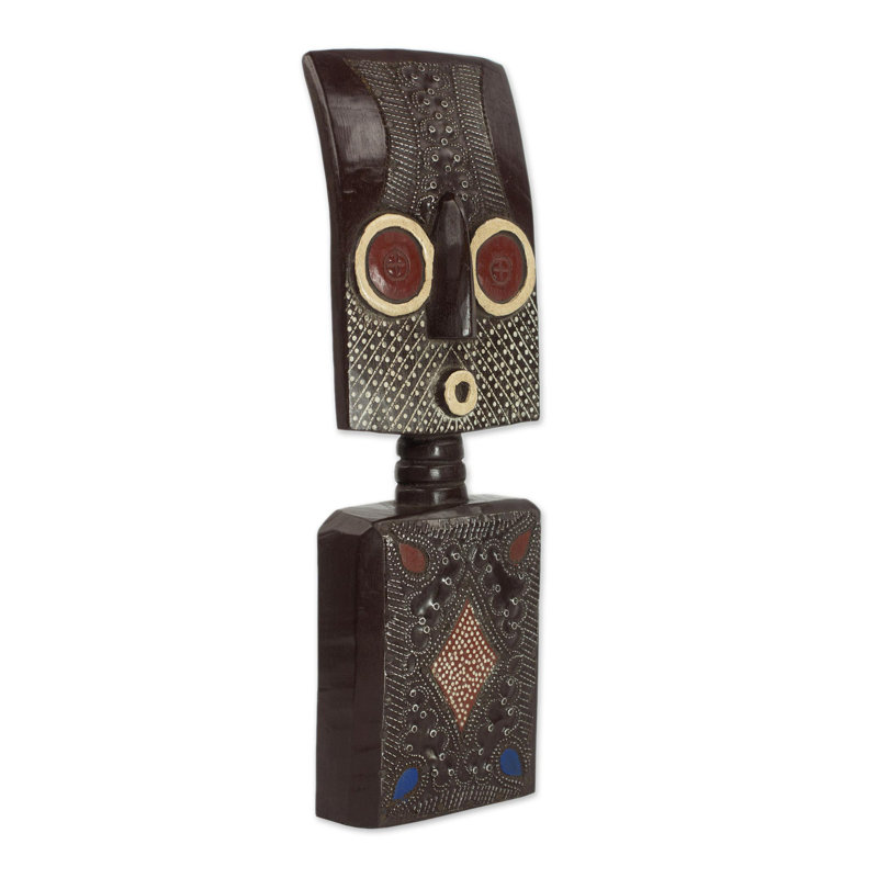 Figurine masque en bois africain