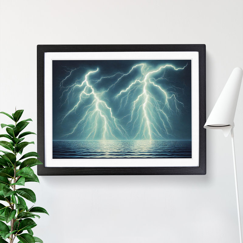 Lightning View, 46cm H x 64cm W x 2cm D, Black