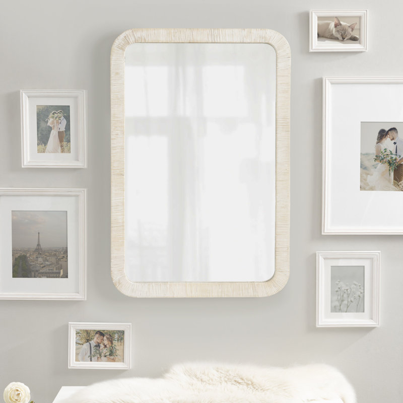 Miroir mural de salle de bain Breesport, Blanc délavé, 35,75 po x 24 po