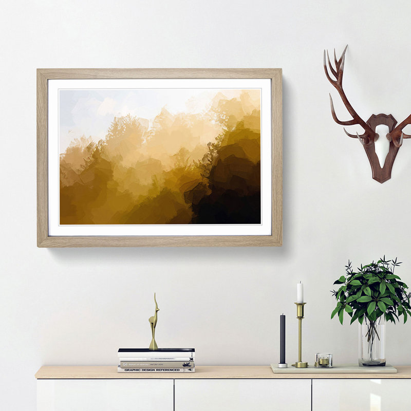 Gold Forest - Picture Frame Graphic Art Print, 62cm H x 87cm W x 2cm D, Oak Framed