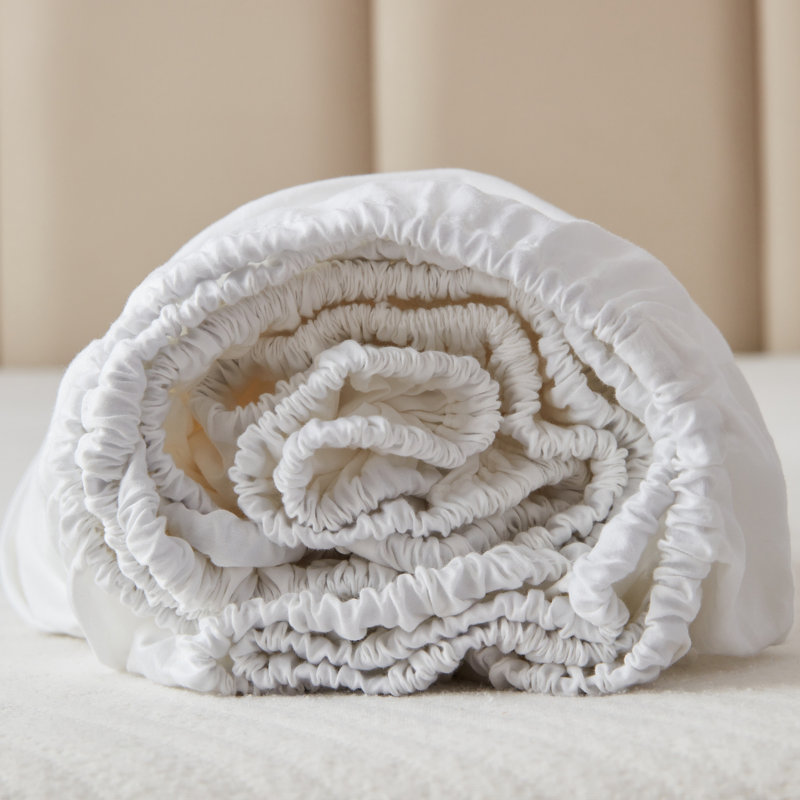 Solayne Seren Ultra-Soft 500TC Fitted Sheet 100% Long Staple Cotton, Deep Pocket (8-16"), Hotel Luxury for College Dorm