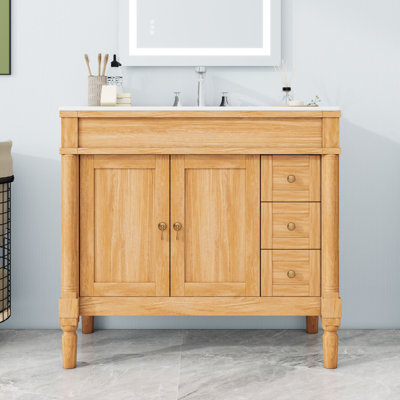 Meuble-lavabo 36 po avec lavabo 36 po, 3 tiroirs et tablette réglable