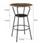 Table de bar ronde antique et tabourets rembourrés, l 24,16 po x l 24,16 po, pour tabouret de divertissement à domicile, finition brun rustique, matériaux principaux en bois et métal, utilisation dans la salle à manger