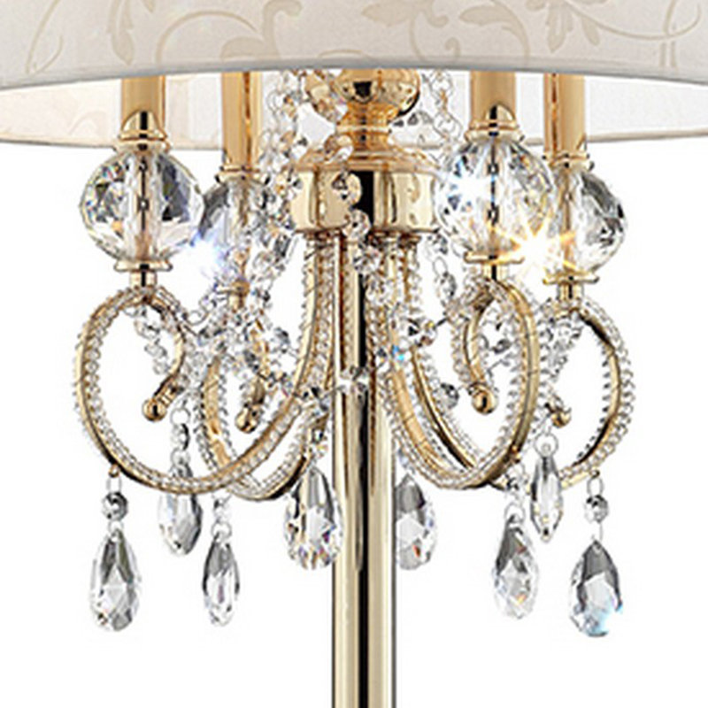 Norwood 32.5" Tall Metal Table Lamp "Aurora" with Brass Gold finish and Crystal Accents