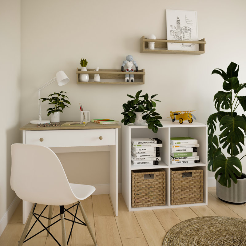 Kaci-Lea 83cm W Rectangular Writing Desk, Grey