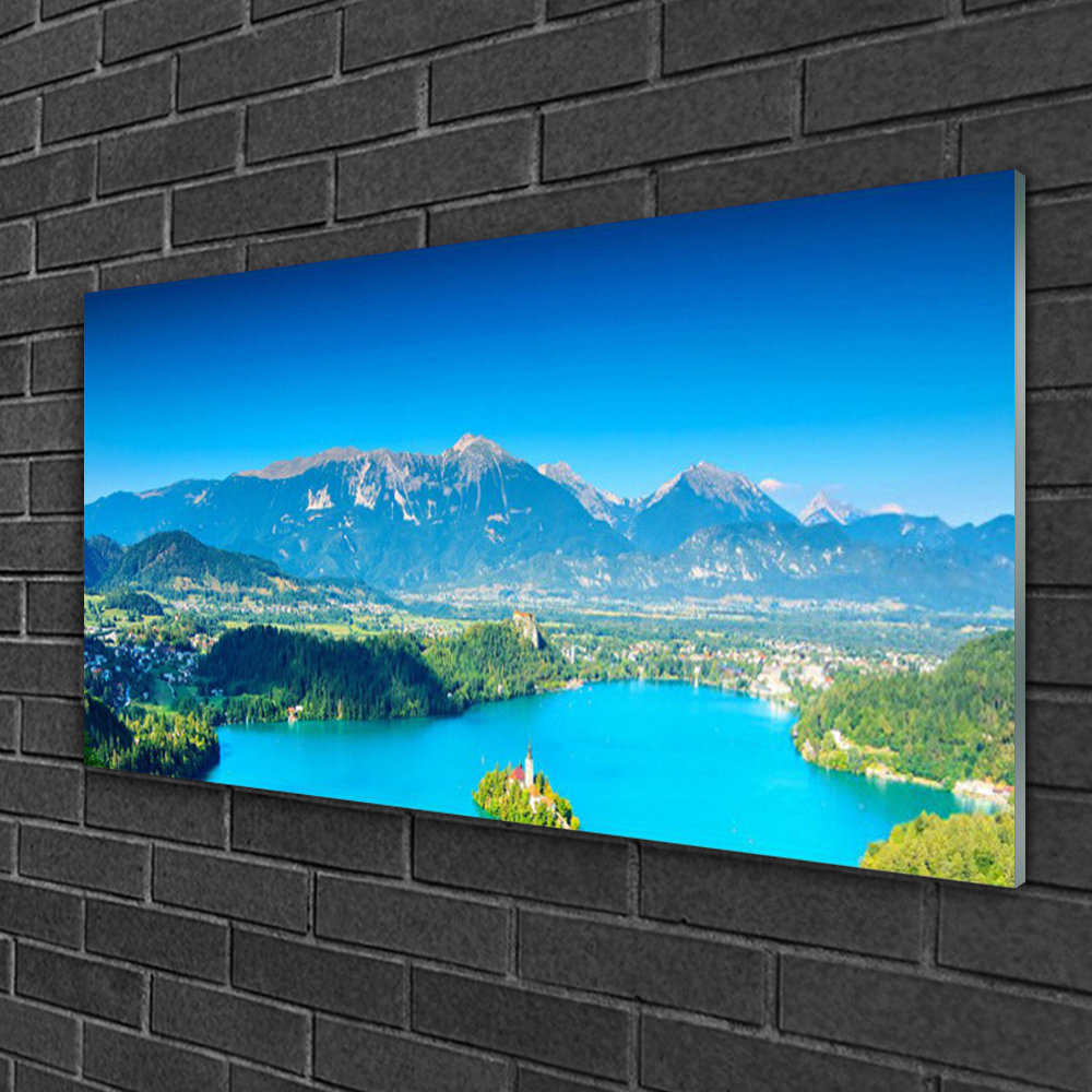 Glasbild Landschaft Bergsee