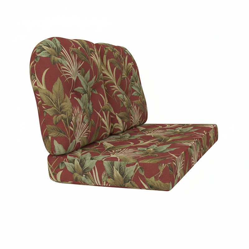 Coussin de remplacement pour causeuse d'extérieur Sunbrella, Tiki cramoisi floral