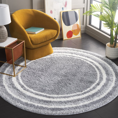 Tapis rayé à poils longs Omveer