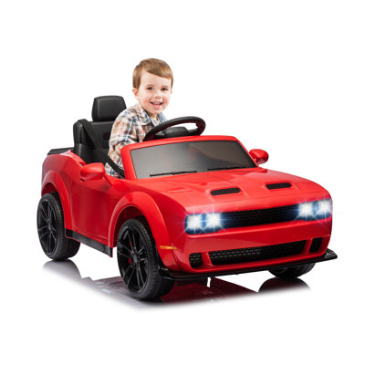 12V Kids' Electric Ride On Car, Licensed Dodge Challenger Electric Car -  gaomon, blk-PTO_0ZAN38RC