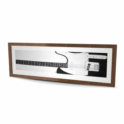 Black Rock Guitar - Musical Gray Framed Matted Print Decor