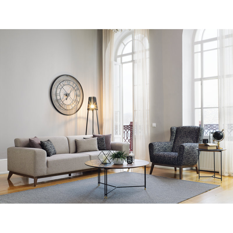 Kristey Upholstered Armchair, Black Polyester