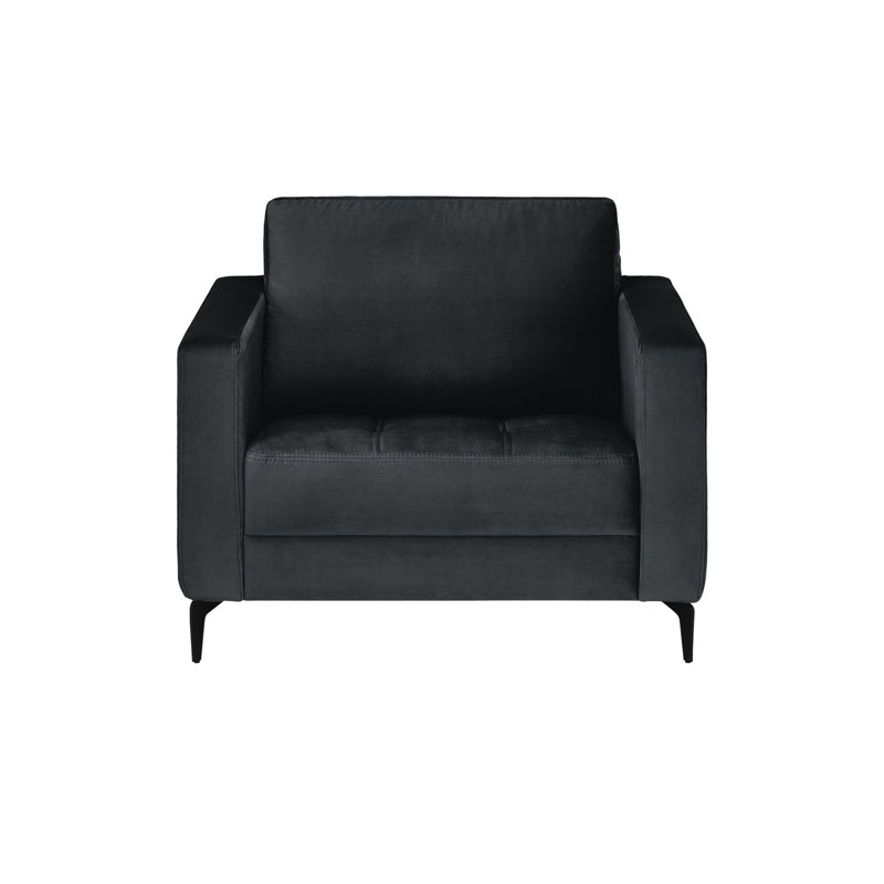 Ashwani Velvet Armchair, Black, Velvet