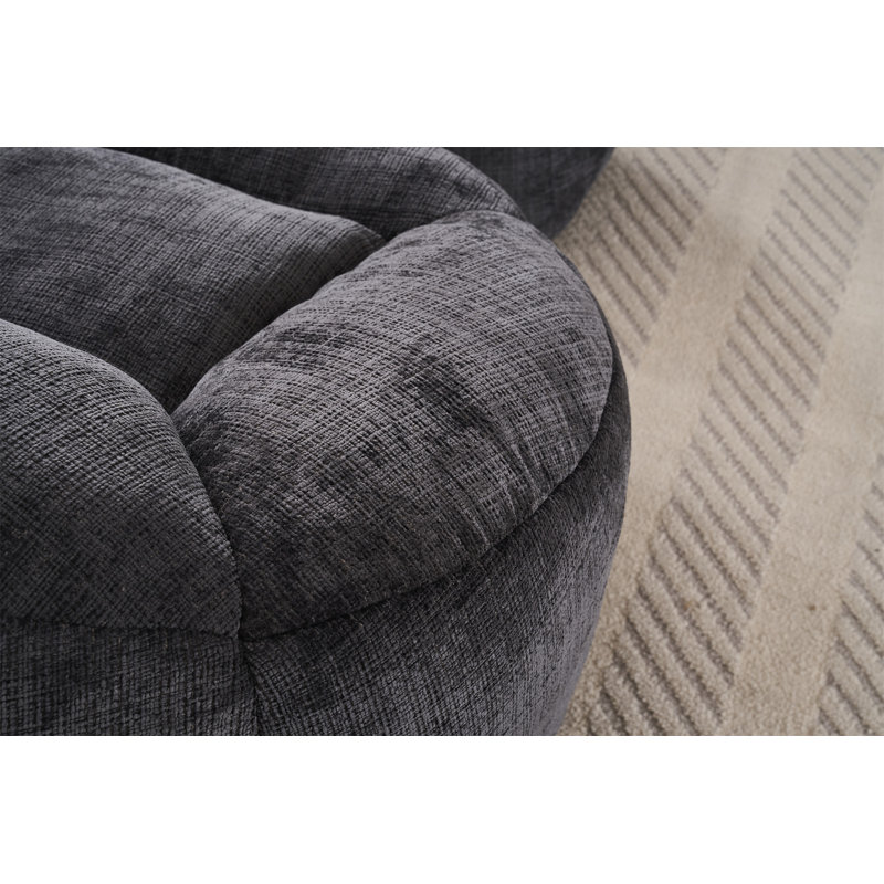 Foam Bean Bag Chairs For Adults/Teens With Filling, Black Chenille
