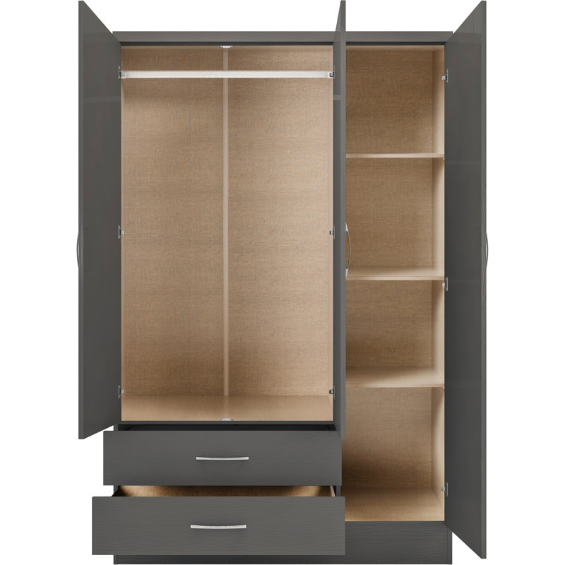Cascio 3 Door Wardrobe, 3D Grey