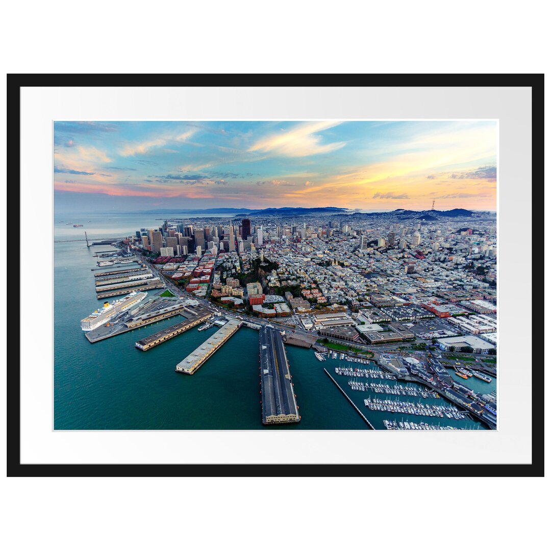 San Francisco bei Sonnenuntergang Gerahmter Fotokunstdruck Poster