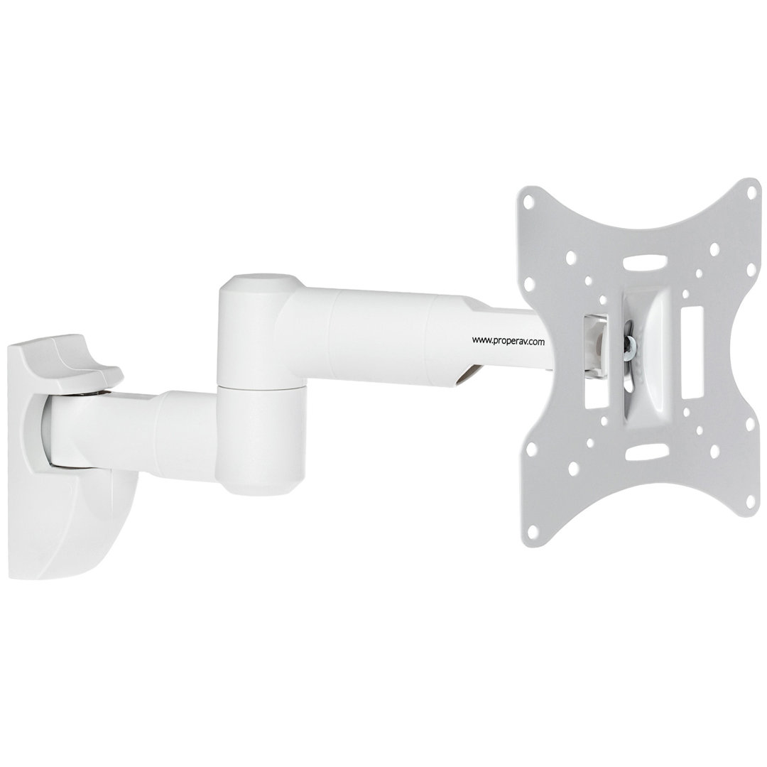 ProperAV Swing Arm Tilt & Swivel 23 - 43" TV Bracket - White