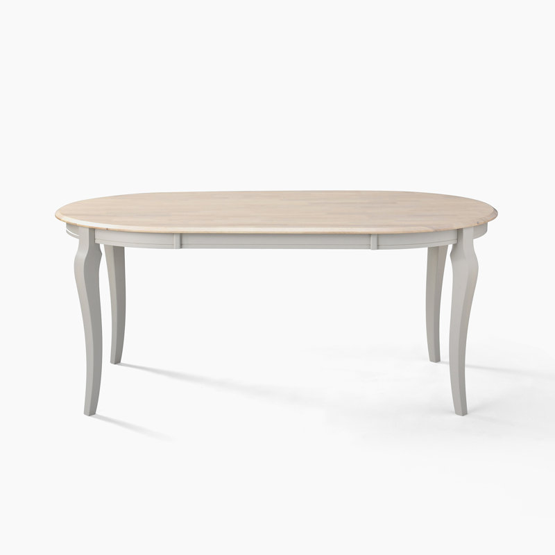 Newtort Whitewashed and Light Grey Solid Wood Dining Table