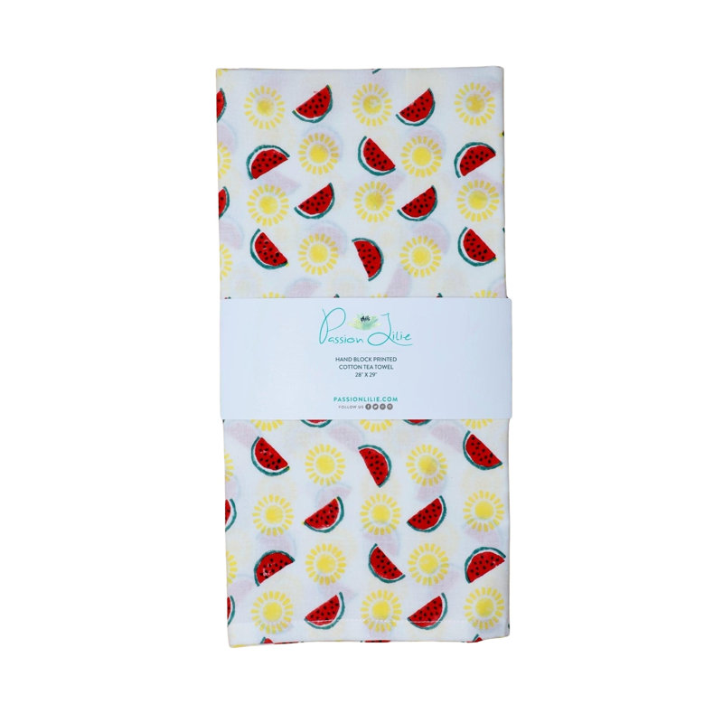 S/2 Watermelon & Sun Cotton Tea Towel