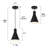 Keshandra 1 - Light Matte Black Cone Pendant-1235640322
