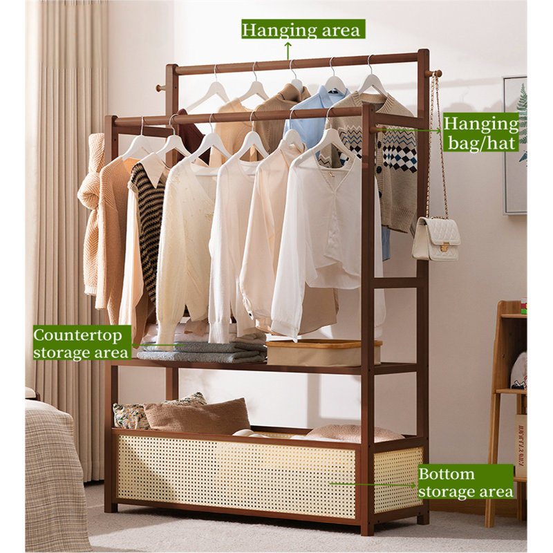 Ophelia & Co. Cloak Rack Bedroom Vertical Simple Hanging Racks | Wayfair