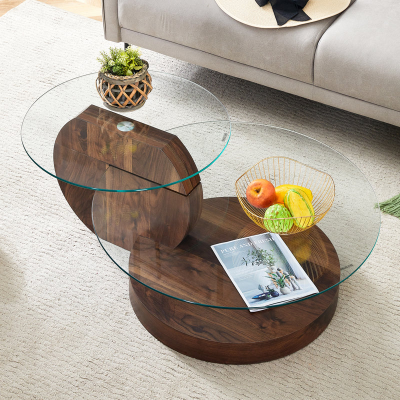 Table basse gigogne moderne Varese, Tanné, Clair, H 17 po x l 42 po x P 31,5 po