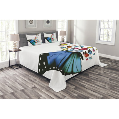 Addsion Multicolour Microfibre Bedspread Set