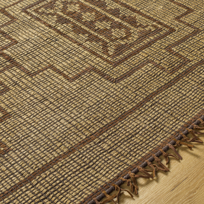 Rectangle Sana Moroccan Handmade Flatweave Area Rug in Brown/Camel, Runner 2'6" x 8'