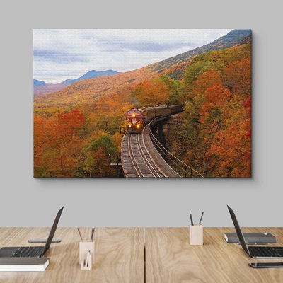 Autumn Fall " Autumn Mountain Train Railroad Tracks Nature Wilderness "