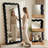 Irregular Wavy Full Length Mirror with Flannel Wrapped Frame-1980816780-1980816781