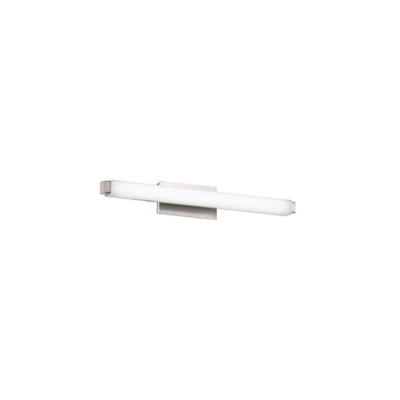 Plafonnier encastré 1 lumière Mini Erby, 3500K, Nickel brossé, H 3 po x l 19,75 po x P 3,38 po