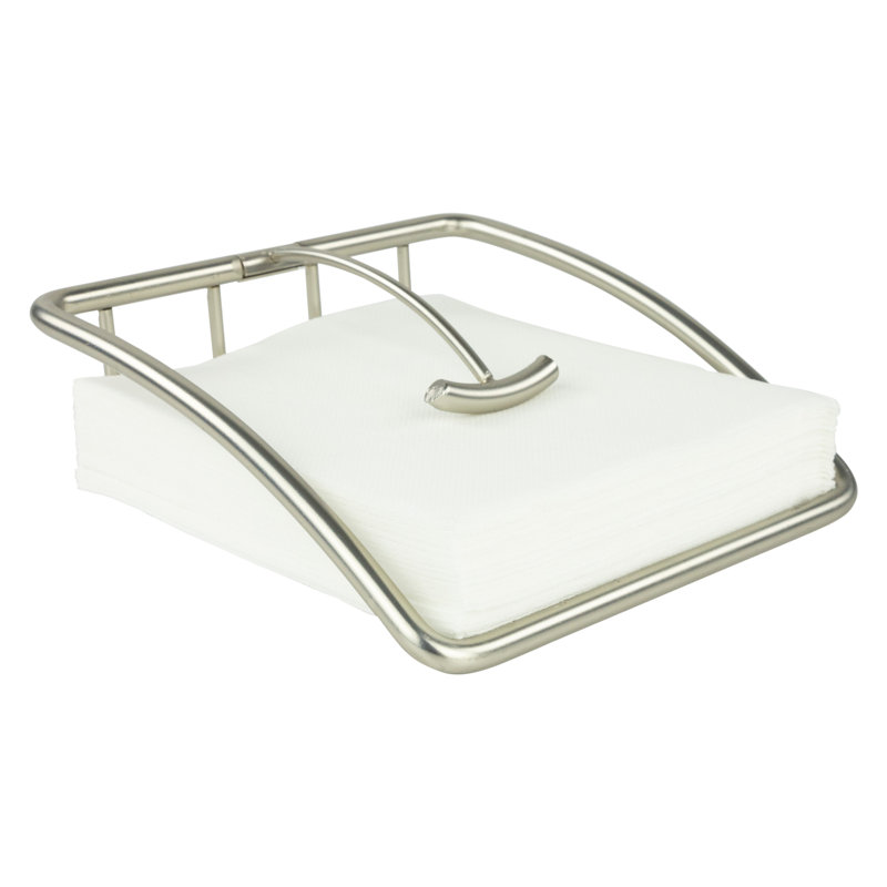 Porte-serviettes plat Callen, Nickel satiné