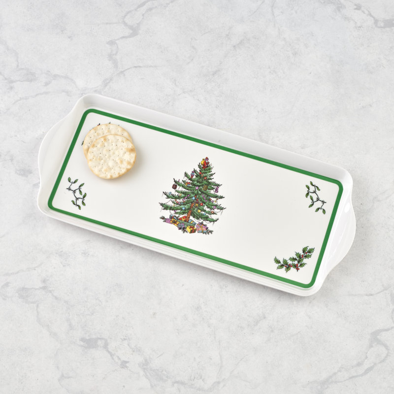 Pimpernel Christmas Tree Melamine Sandwich Tray 15X6.5"